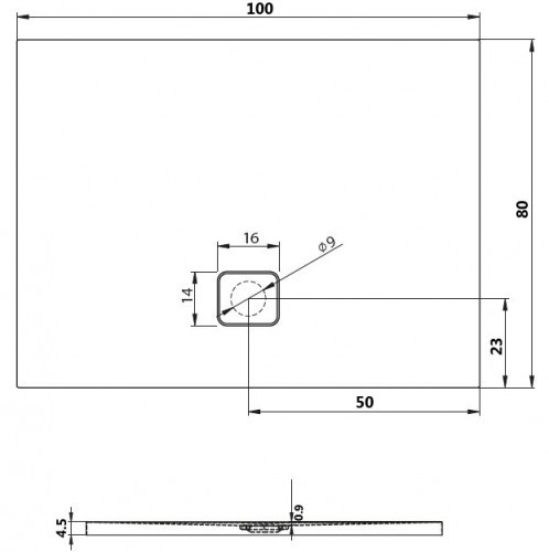 Душевой поддон Riho Basel 404 100x80 см, белый