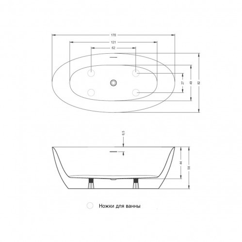 Акриловая ванна RIHO BETA 170x82, B093001005 (BD2300500000001)