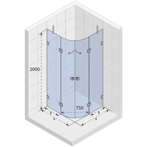 Душевой уголок RIHO SCANDIC LIFT M309 90x90x200, GX0440300