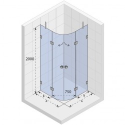 Душевой уголок RIHO SCANDIC LIFT M309 90x90x200, GX0440300