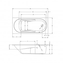 Акриловая ванна встраиваемая RIHO LAZY 180x80, B081001005