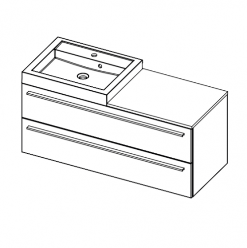 Мебель для ванной RIHO Bologna 48 SET A-3 120 см, 2 ящика, лак матовый