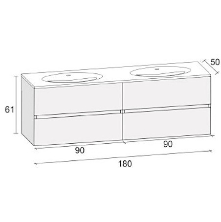 Мебель для ванной RIHO AVIANO 50 SET B-1 180 см, глянцевый лак