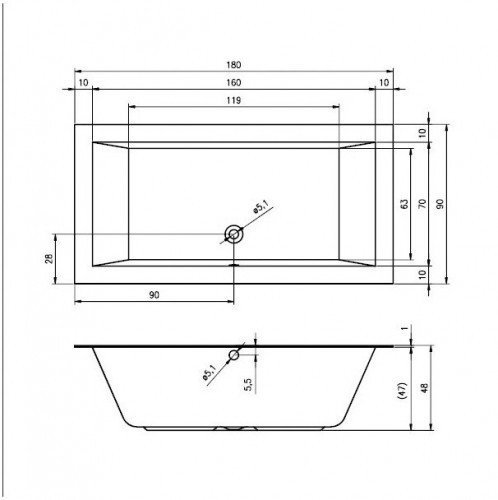 Гидромассажная ванна RIHO LUGO AIR 180x90