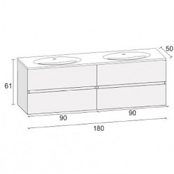 Мебель для ванной RIHO AVIANO 50 SET B-1 180 см, лак матовый