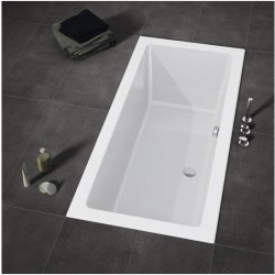 Комплект акриловая ванна встраиваемая RIHO LUGO 180x80, B133001005 с каркасом и сливом-переливом