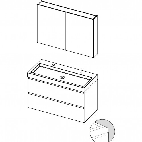 Мебель для ванной Spring Vow SET B-1 120 см, 2 смесителя, 120x40, глянцевый лак
