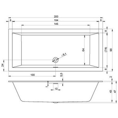 Гидромассажная ванна RIHO RETHINK CUBIC JOY 200x90 FALL