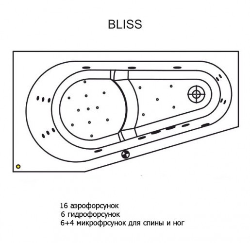 Гидромассажная ванна RIHO DELTA BLISS 150x80 см R