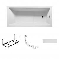 Комплект акриловая ванна RIHO LUSSO PLUS 170x80, B006001005 с каркасом, сливом-переливом и панелью