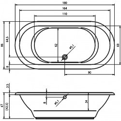 Акриловая ванна RIHO SETH 180x80