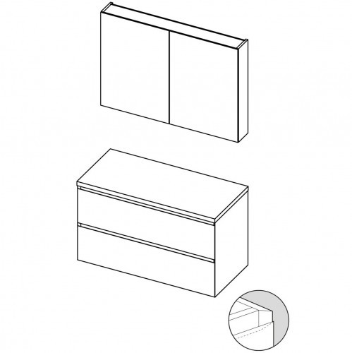 Мебель для ванной Spring Tablet SET B-1 100 см, 100x46, глянцевый лак