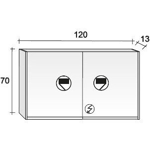 Зеркало-шкаф RIHO Type 02, 120 x 70 см, F5021200700231, глянцевый лак