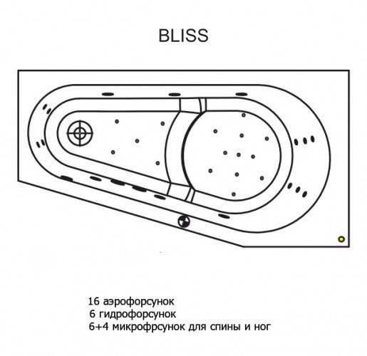 Гидромассажная ванна RIHO DELTA BLISS 160x80 см L