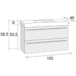 Мебель для ванной RIHO Bologna 48 SET A-1 100 см, раковина справа, отделка под дерево