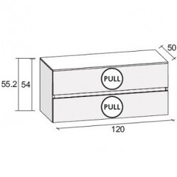 Мебель для ванной RIHO AVELLA SET A-3 120 см, мраморная столешница, высота 54, лак матовый