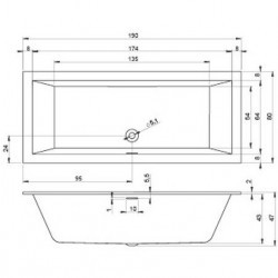 Акриловая ванна RIHO RETHINK CUBIC 190x80 FALL, B108013005