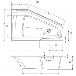 Гидромассажная ванна RIHO RETHINK SPACE AIR 180x110 L FALL