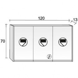 Зеркало-шкаф RIHO Type 02, 120 x 70 см, F5021200700331, лак матовый
