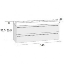 Мебель для ванной RIHO Bologna 48 SET A-1 140 см, 2 смесителя, отделка под дерево