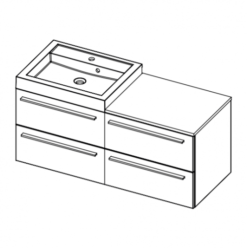 Мебель для ванной RIHO Bologna 48 SET A-3 160 см, 4 ящика, отделка под дерево