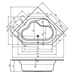 Акриловая ванна RIHO WINNIPEG 145x145, B010001005 (BA4800500000000)