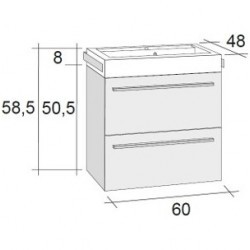 Мебель для ванной RIHO Bologna 48 SET A-1 60 см, отделка под дерево