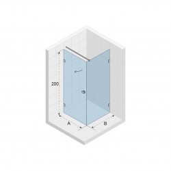 Душевой уголок RIHO SCANDIC NXT X201 100х100 L, профиль чёрный, G001047121 (GX02052B1)