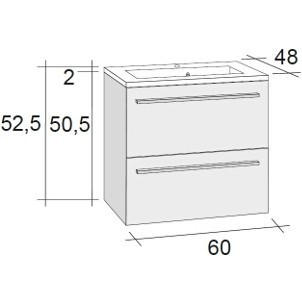 Мебель для ванной RIHO Broni 48 SET A-1 60 см, глянцевый лак
