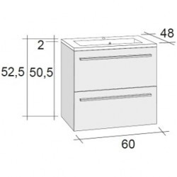 Мебель для ванной RIHO Broni 48 SET A-1 60 см, глянцевый лак