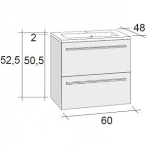 Мебель для ванной RIHO Broni 48 SET A-1 60 см, глянцевый лак