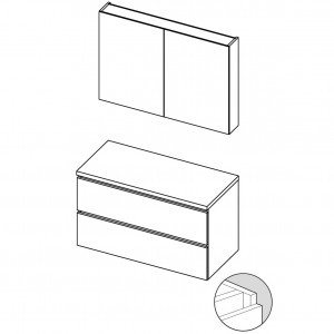 Мебель для ванной Spring Tablet SET B-1 120 см, 2 смесителя, 120x46, отделка под дерево