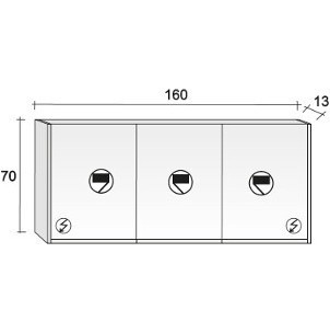 Зеркало-шкаф RIHO Type 02, 160 x 70 см, глянцевый лак