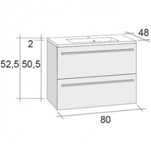 Мебель для ванной RIHO Broni 48 SET A-1 80 см, глянцевый лак