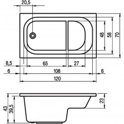 Акриловая ванна RIHO PETIT, B149001005 (BZ2500500000000)