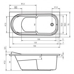 Гидромассажная ванна RIHO COLUMBIA FLOW 150x75