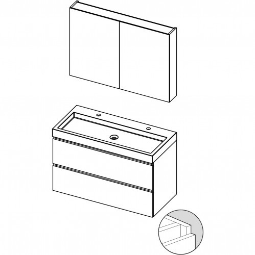 Мебель для ванной Spring Vow SET B-1 80 см, 80x46, отделка под дерево