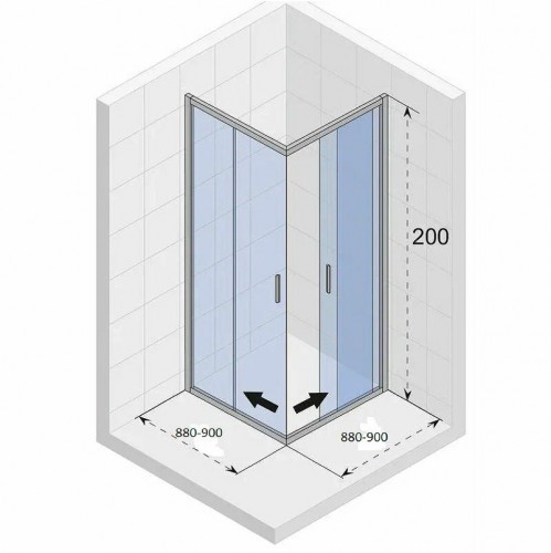 Душевой уголок RIHO HAMAR 2.0 R207-90/90 Black, G007005121