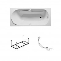 Комплект акриловая ванна RIHO FUTURE 180x80, B074001005 с каркасом и сливом-переливом
