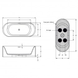 Ванна из искусственного мрамора Solid Surface Riho Valor 170x72, B130001105