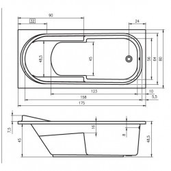 Гидромассажная ванна RIHO COLUMBIA FLOW 175x80