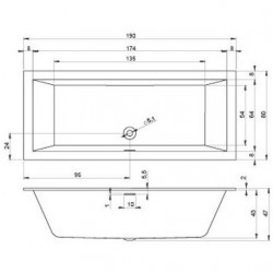 Гидромассажная ванна встраиваемая RIHO RETHINK CUBIC AIR 190x80