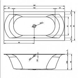 Акриловая ванна встраиваемая RIHO LINARES 190x90 см , B143001005