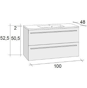Мебель для ванной RIHO Broni 48 SET A-1 100 см, 2 смесителя, глянцевый лак