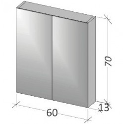 Зеркало-шкаф RIHO Type 13 60 x 70 x 13 см с розеткой, глянцевый лак