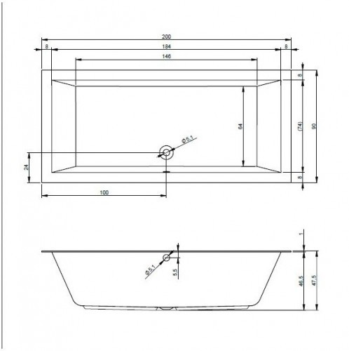 Гидромассажная ванна RIHO LUGO JOY 200x90
