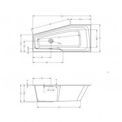 Акриловая ванна RIHO RETHINK SPACE 160x75 R, B111001005 (BR1300500000000)