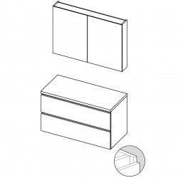 Мебель для ванной Spring Tablet SET B-1 80 см, 80x46, отделка под дерево