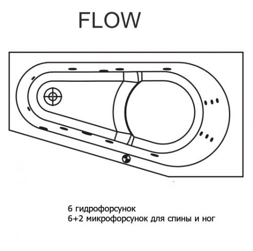 Гидромассажная ванна RIHO DELTA FLOW 160x80 см L