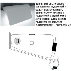 Акриловая ванна с подсветкой RIHO STILL SMART LED L 170x110, B102003005